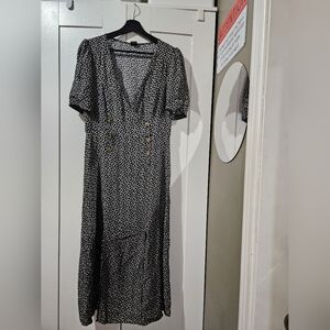 Urban Outfitters Black & White Floral Midi Dress